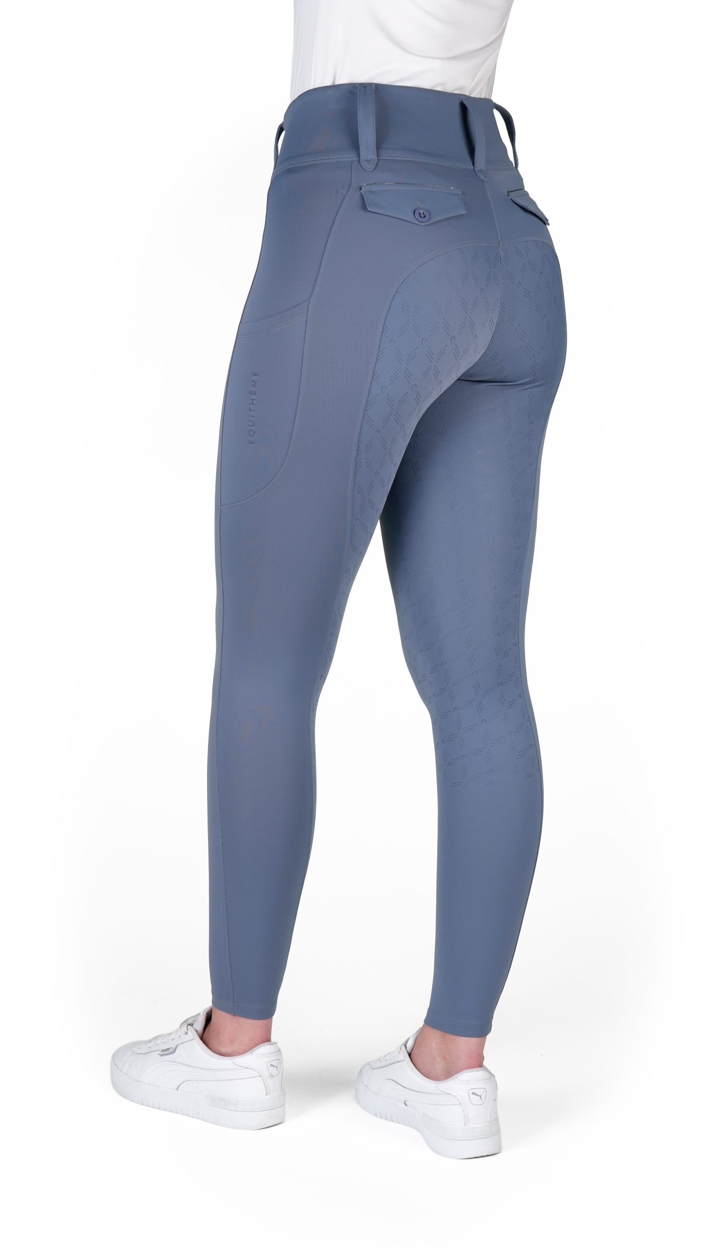Legging à fond silicone EQUITHÈME - Alizé - Bleu gris