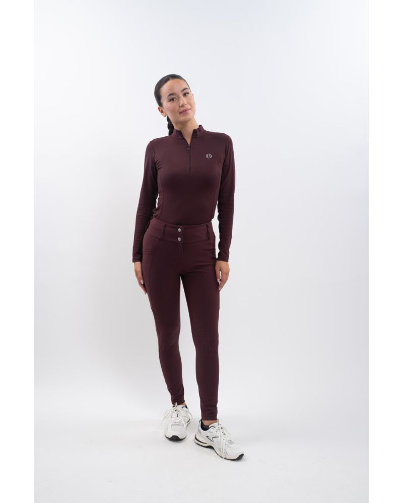HARCOUR - PANTALON LUCE AUBERGINE