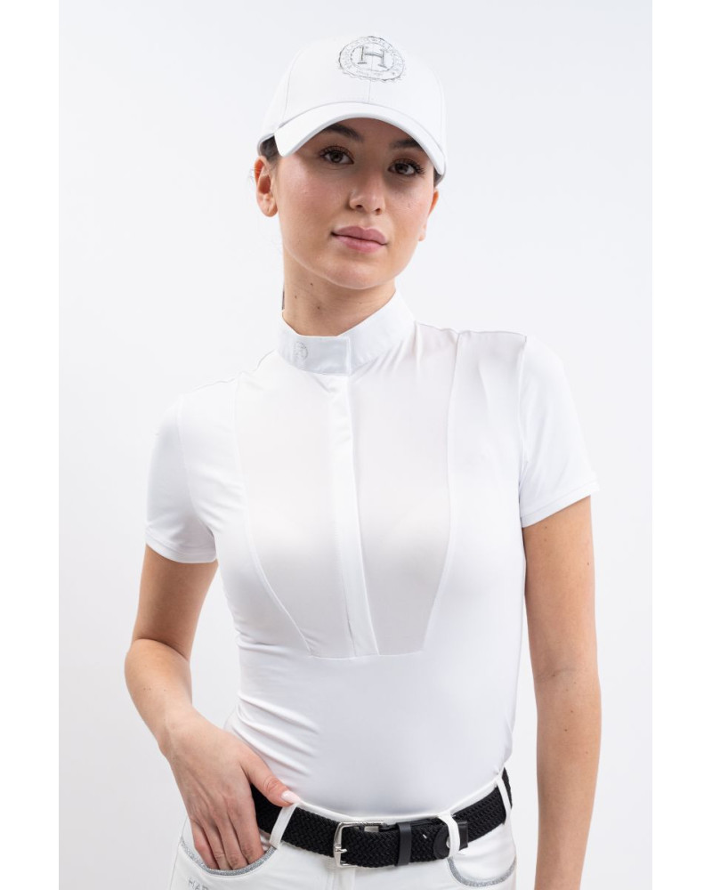 HARCOUR - POLO DE CONCOURS SHINE BLANC