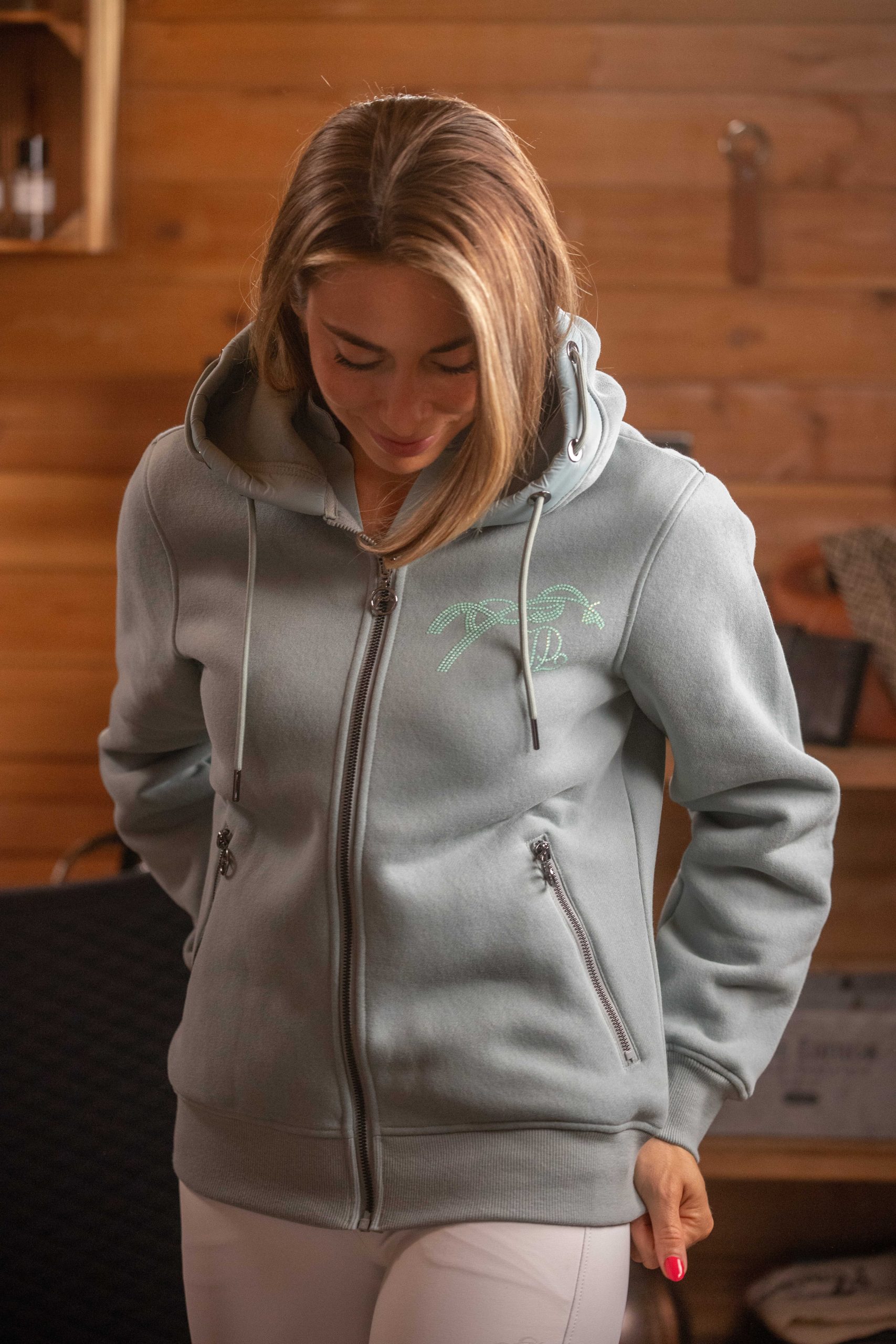 SWEAT PENELOPE FLUORE VERT SAUGE